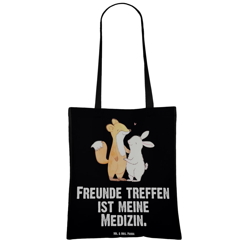 Tragetasche Fuchs Hase Freunde treffen Medizin Beuteltasche, Beutel, Einkaufstasche, Jutebeutel, Stoffbeutel, Geschenk, Sport, Sportart, Hobby, Schenken, Danke, Dankeschön, Auszeichnung, Gewinn, Sportler, Freunde treffen