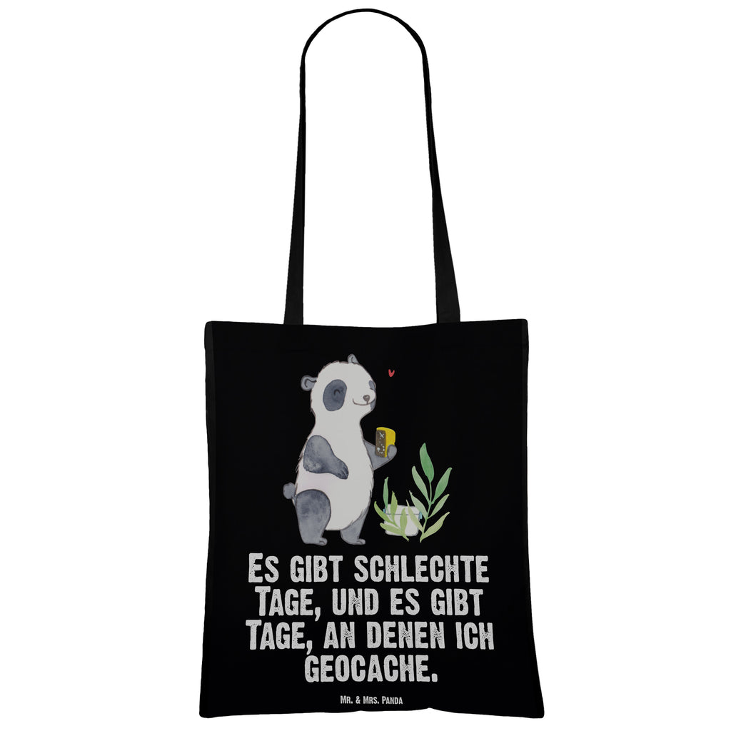 Tragetasche Panda Geocaching Tage Beuteltasche, Beutel, Einkaufstasche, Jutebeutel, Stoffbeutel, Geschenk, Sport, Sportart, Hobby, Schenken, Danke, Dankeschön, Auszeichnung, Gewinn, Sportler, Geocaching, Schatzsuchen, GPS Schnitzeljagd, Opencaching