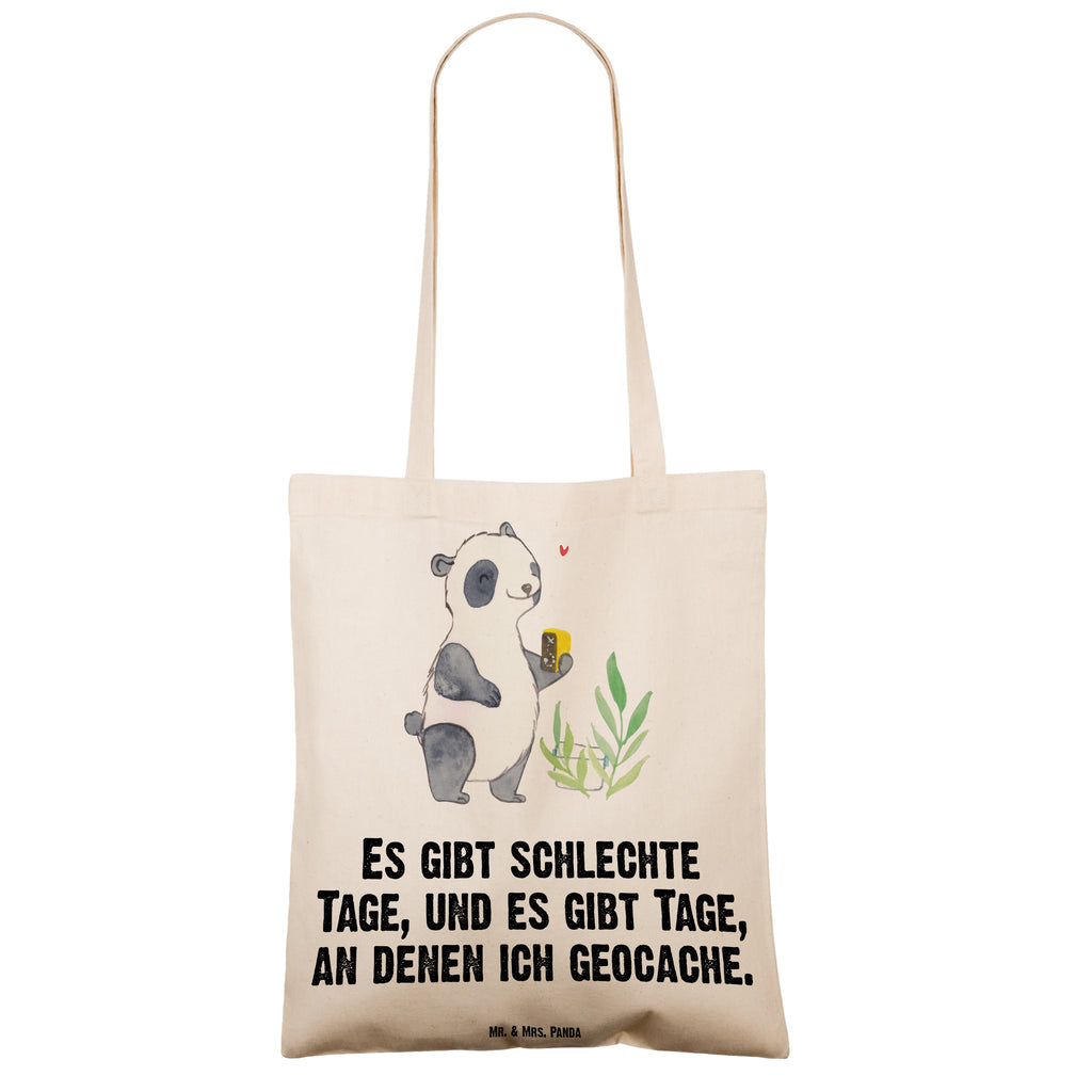 Tragetasche Panda Geocaching Tage Beuteltasche, Beutel, Einkaufstasche, Jutebeutel, Stoffbeutel, Geschenk, Sport, Sportart, Hobby, Schenken, Danke, Dankeschön, Auszeichnung, Gewinn, Sportler, Geocaching, Schatzsuchen, GPS Schnitzeljagd, Opencaching
