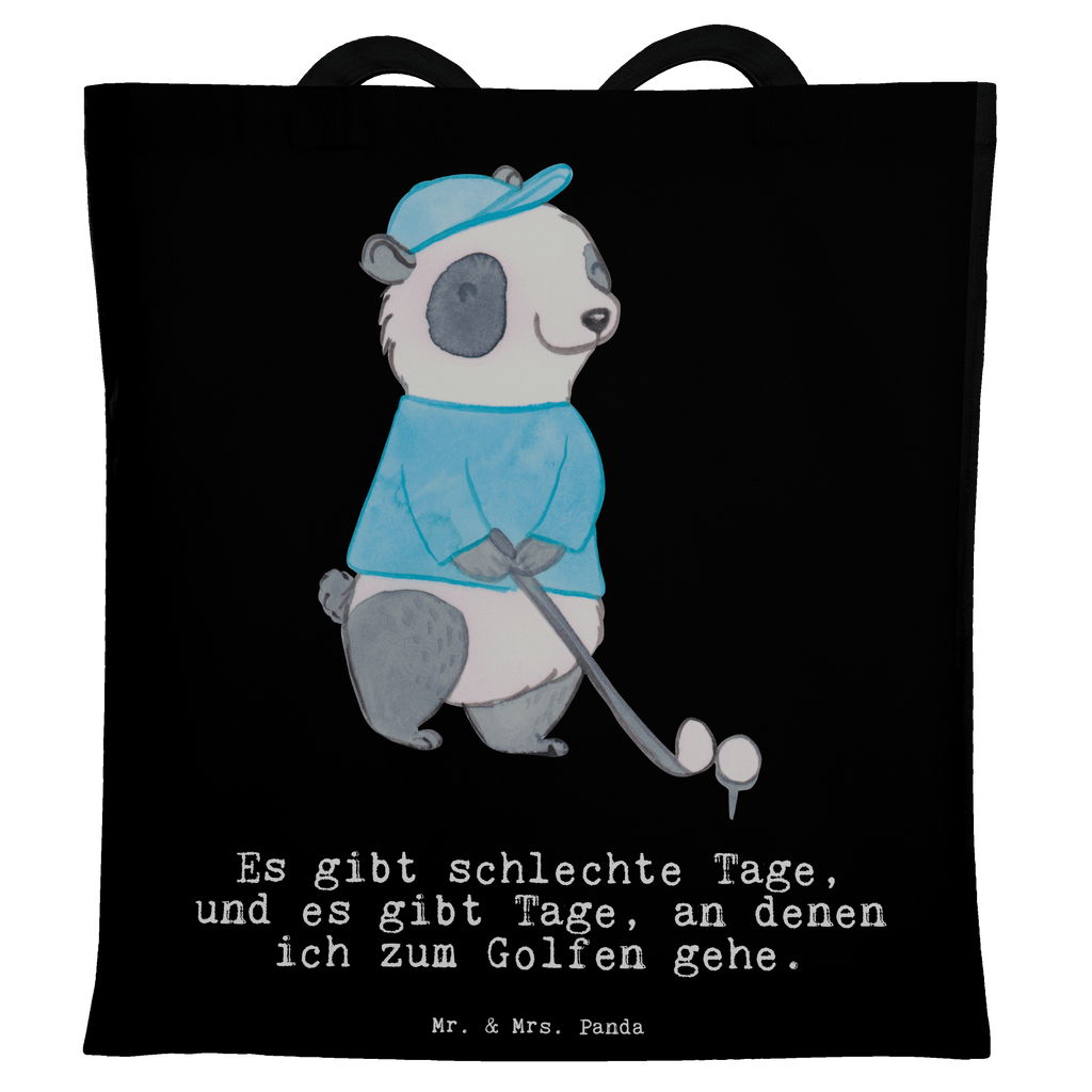 Tragetasche Panda Golfen Tage Beuteltasche, Beutel, Einkaufstasche, Jutebeutel, Stoffbeutel, Geschenk, Sport, Sportart, Hobby, Schenken, Danke, Dankeschön, Auszeichnung, Gewinn, Sportler, Golfen, Golf spielen, Golfplatz, Golfturnier, Golf Verein