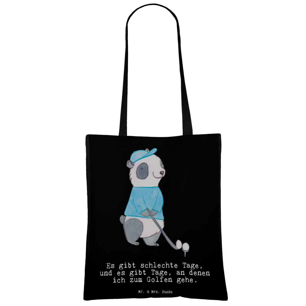 Tragetasche Panda Golfen Tage Beuteltasche, Beutel, Einkaufstasche, Jutebeutel, Stoffbeutel, Geschenk, Sport, Sportart, Hobby, Schenken, Danke, Dankeschön, Auszeichnung, Gewinn, Sportler, Golfen, Golf spielen, Golfplatz, Golfturnier, Golf Verein