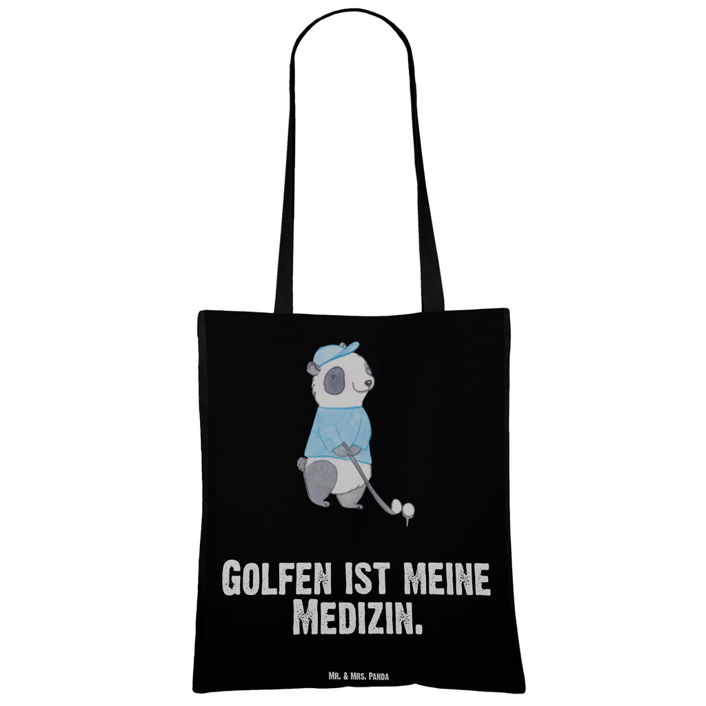 Tragetasche Panda Golfen Medizin Beuteltasche, Beutel, Einkaufstasche, Jutebeutel, Stoffbeutel, Geschenk, Sport, Sportart, Hobby, Schenken, Danke, Dankeschön, Auszeichnung, Gewinn, Sportler, Golfen, Golf spielen, Golfplatz, Golfturnier, Golf Verein