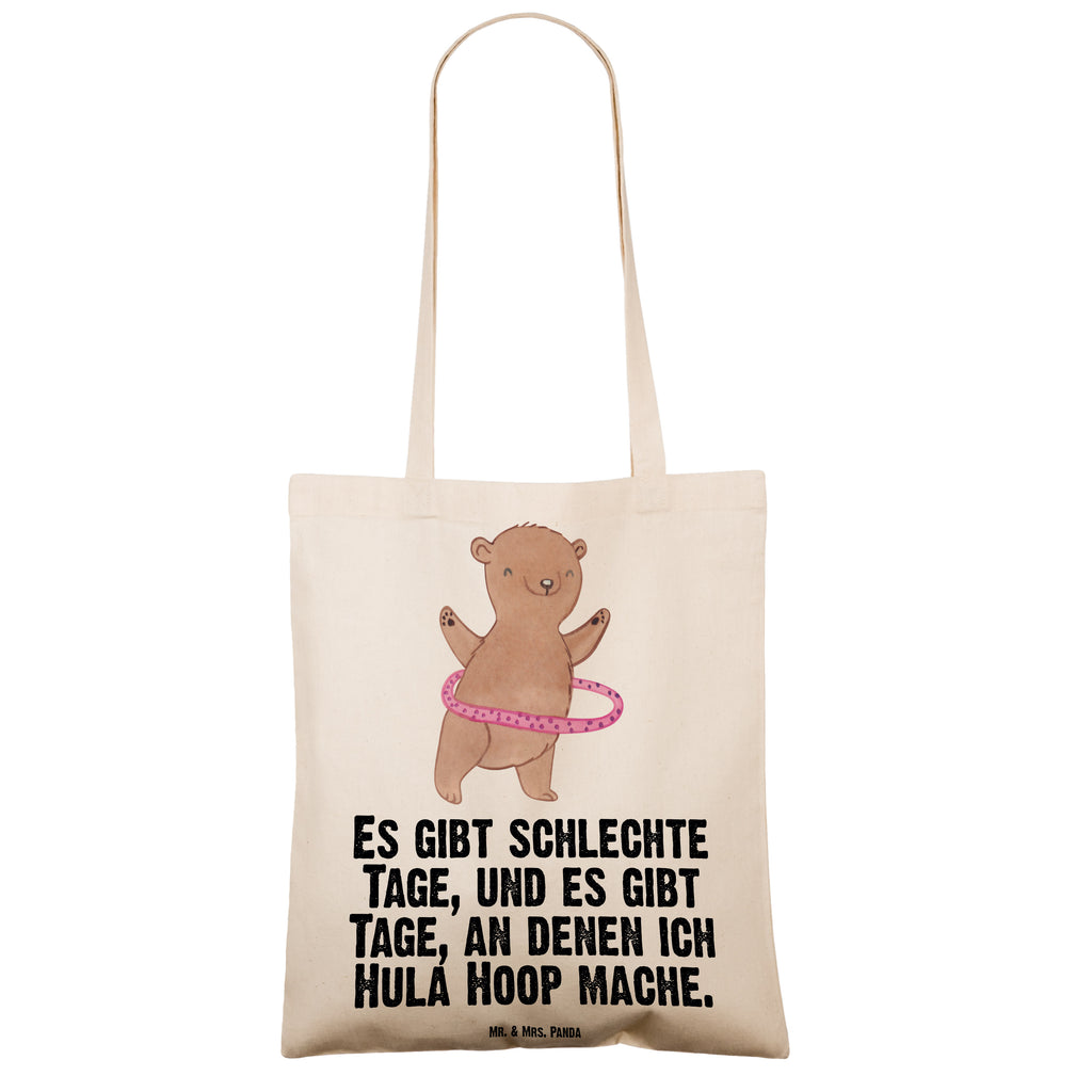 Tragetasche Bär Hula Hoop Tage Beuteltasche, Beutel, Einkaufstasche, Jutebeutel, Stoffbeutel, Geschenk, Sport, Sportart, Hobby, Schenken, Danke, Dankeschön, Auszeichnung, Gewinn, Sportler, Hula Hoop, Fitness, Training