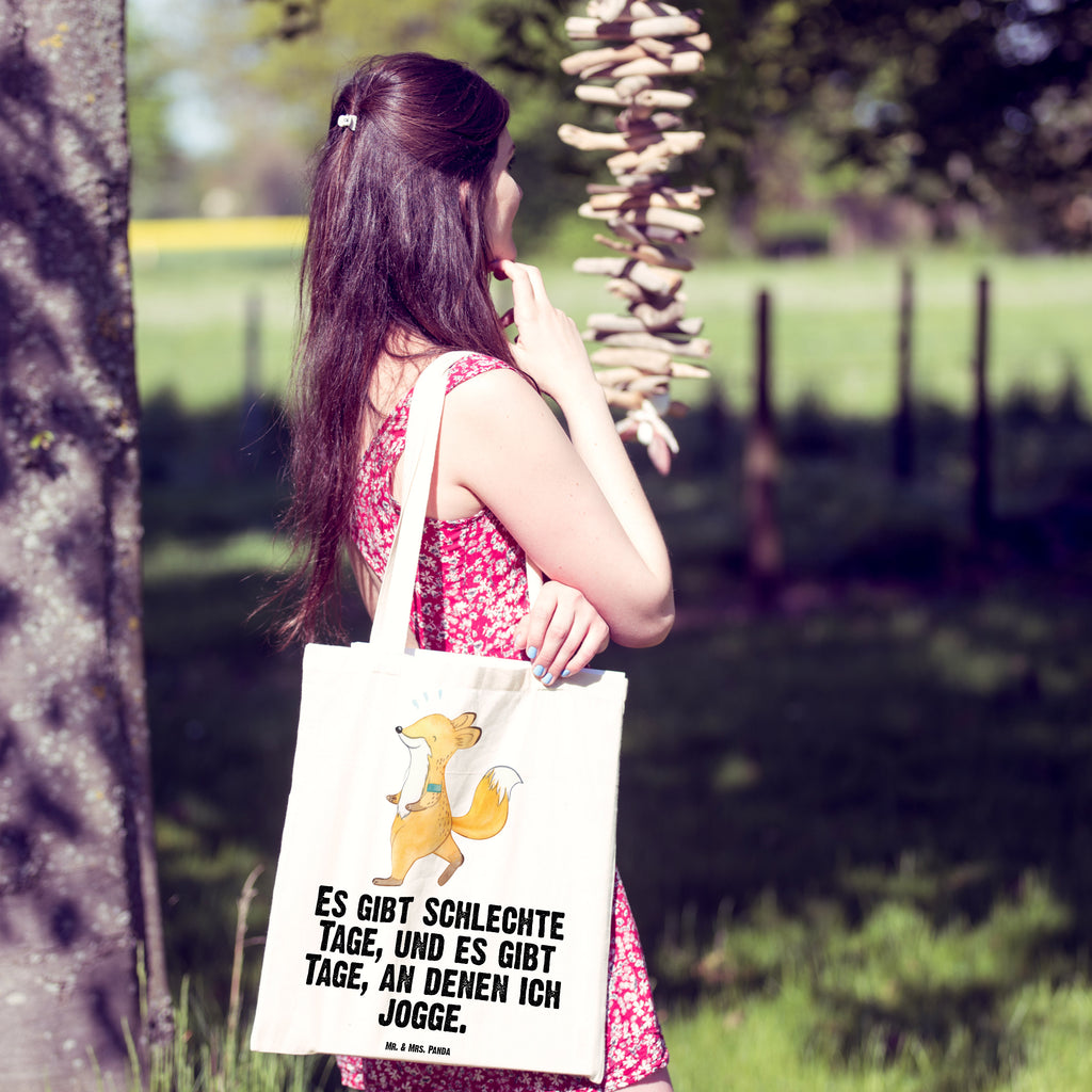 Tragetasche Fuchs Joggen Tage Beuteltasche, Beutel, Einkaufstasche, Jutebeutel, Stoffbeutel, Geschenk, Sport, Sportart, Hobby, Schenken, Danke, Dankeschön, Auszeichnung, Gewinn, Sportler, Joggen, Dauerlauf, Laufsport, Laufen