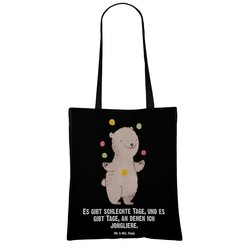 Tragetasche Bär Jonglieren Tage Beuteltasche, Beutel, Einkaufstasche, Jutebeutel, Stoffbeutel, Geschenk, Sport, Sportart, Hobby, Schenken, Danke, Dankeschön, Auszeichnung, Gewinn, Sportler, Jonglieren, Jongleur, Zirkus, Artistik