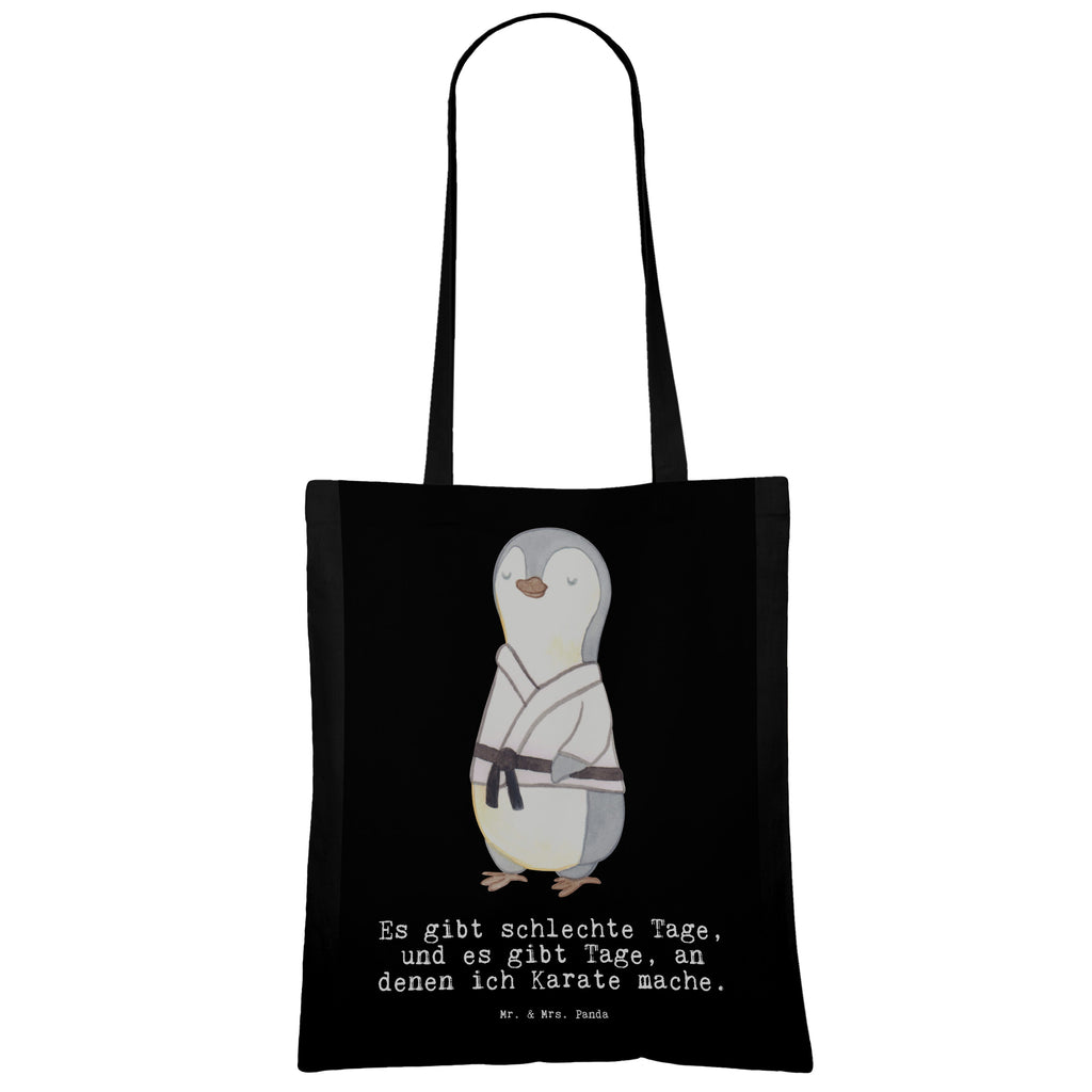 Tragetasche Pinguin Karate Tage Beuteltasche, Beutel, Einkaufstasche, Jutebeutel, Stoffbeutel, Geschenk, Sport, Sportart, Hobby, Schenken, Danke, Dankeschön, Auszeichnung, Gewinn, Sportler, Karate, Kampfsportart, Selbstverteidigung, Kampfkunst, Karate Verein