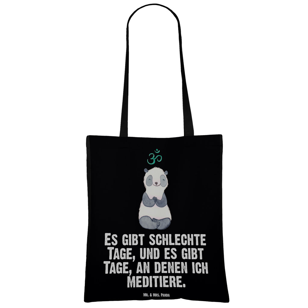 Tragetasche Panda Meditieren Tage Beuteltasche, Beutel, Einkaufstasche, Jutebeutel, Stoffbeutel, Geschenk, Sport, Sportart, Hobby, Schenken, Danke, Dankeschön, Auszeichnung, Gewinn, Sportler, Meditieren, Meditation, Meditationskurs
