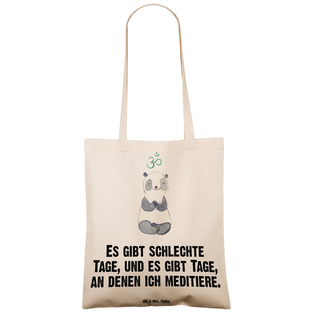 Tragetasche Panda Meditieren Tage Beuteltasche, Beutel, Einkaufstasche, Jutebeutel, Stoffbeutel, Geschenk, Sport, Sportart, Hobby, Schenken, Danke, Dankeschön, Auszeichnung, Gewinn, Sportler, Meditieren, Meditation, Meditationskurs