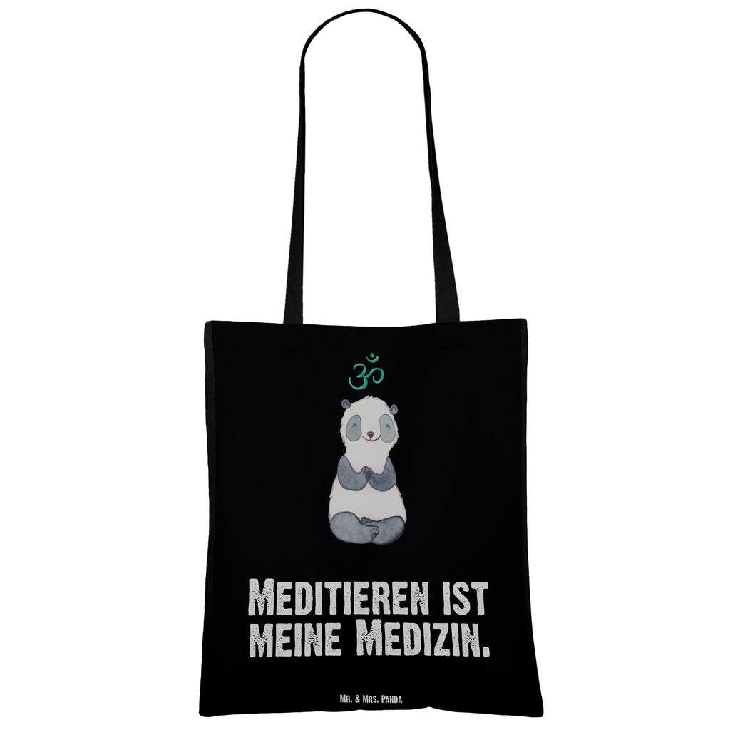 Tragetasche Panda Meditieren Medizin Beuteltasche, Beutel, Einkaufstasche, Jutebeutel, Stoffbeutel, Geschenk, Sport, Sportart, Hobby, Schenken, Danke, Dankeschön, Auszeichnung, Gewinn, Sportler, Meditieren, Meditation, Meditationskurs
