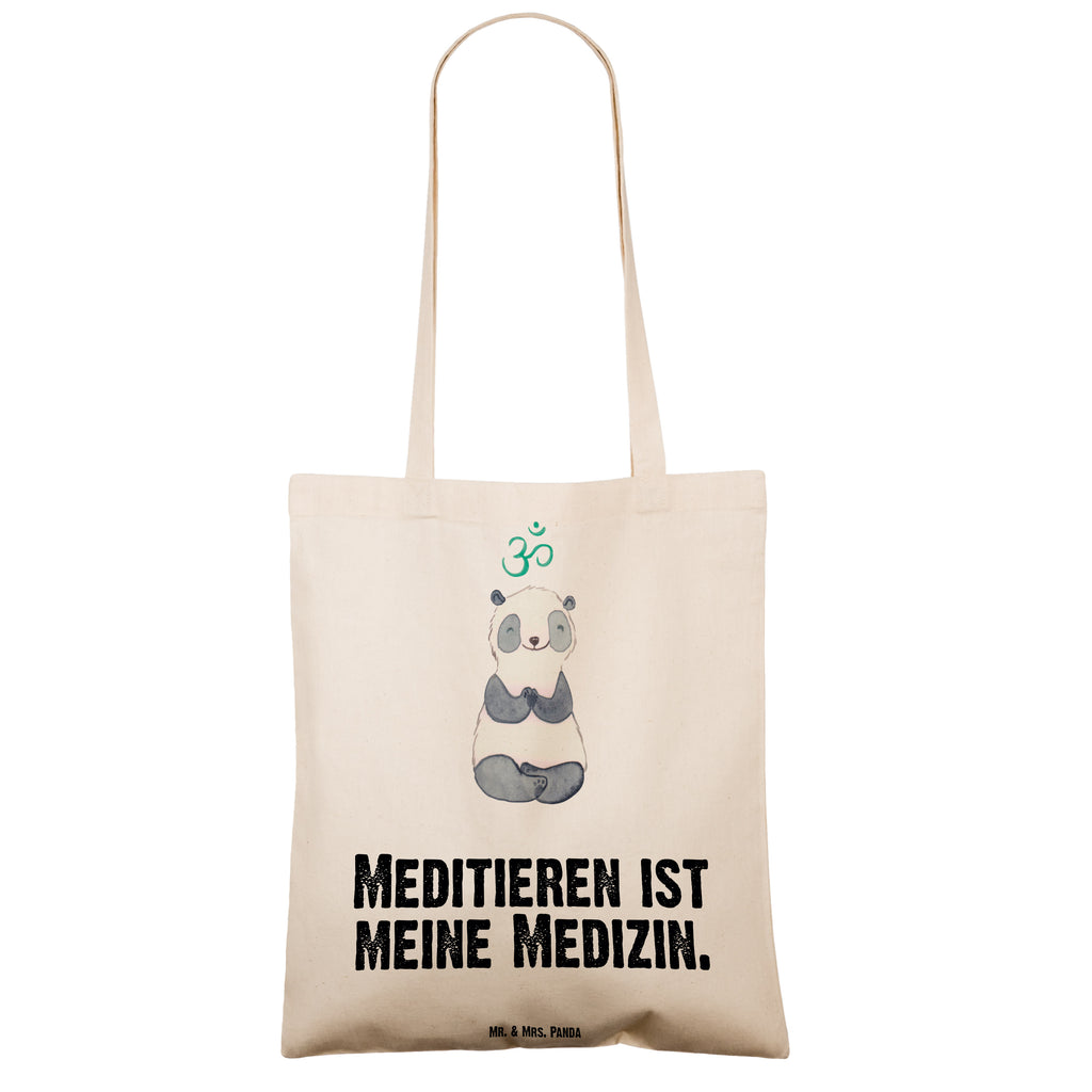 Tragetasche Panda Meditieren Medizin Beuteltasche, Beutel, Einkaufstasche, Jutebeutel, Stoffbeutel, Geschenk, Sport, Sportart, Hobby, Schenken, Danke, Dankeschön, Auszeichnung, Gewinn, Sportler, Meditieren, Meditation, Meditationskurs