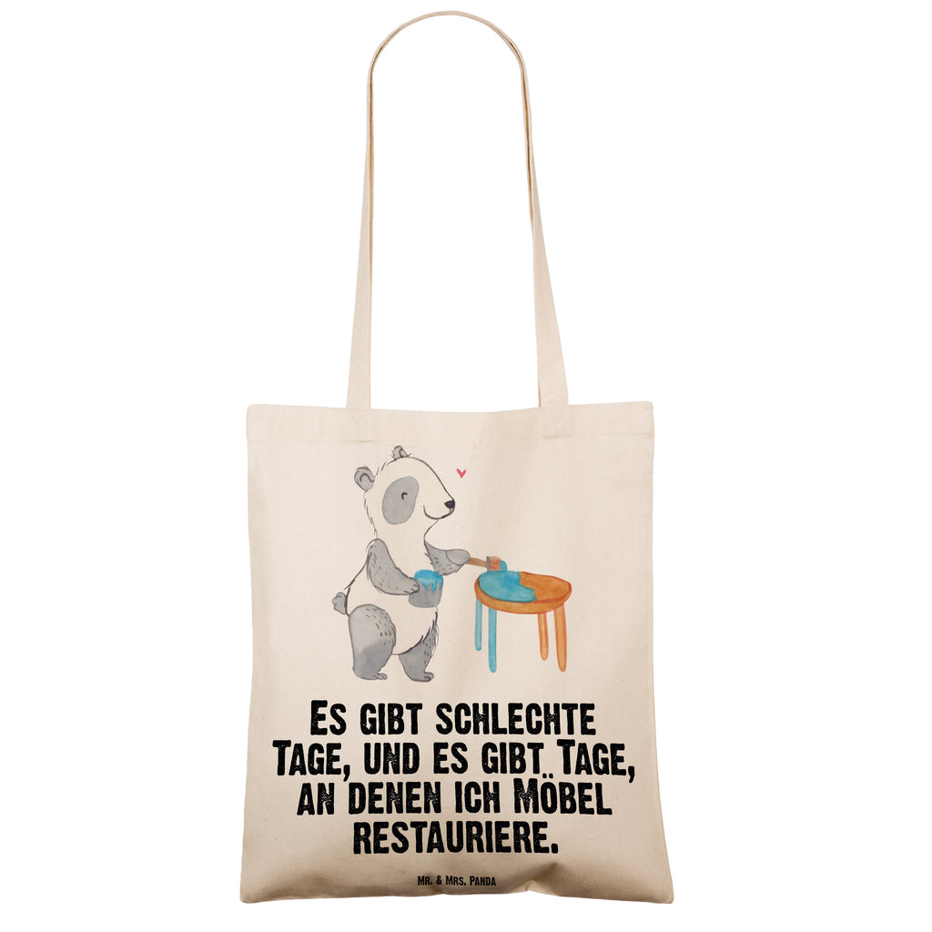 Tragetasche Panda Möbel restaurieren Tage Beuteltasche, Beutel, Einkaufstasche, Jutebeutel, Stoffbeutel, Geschenk, Sport, Sportart, Hobby, Schenken, Danke, Dankeschön, Auszeichnung, Gewinn, Sportler, Möbel restaurieren, antike Möbel restaurieren, Handwerk, Restaurator