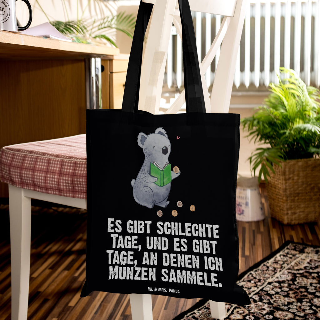 Tragetasche Koala Münzen sammeln Tage Beuteltasche, Beutel, Einkaufstasche, Jutebeutel, Stoffbeutel, Geschenk, Sport, Sportart, Hobby, Schenken, Danke, Dankeschön, Auszeichnung, Gewinn, Sportler, Münzen sammeln, Numismatik, Münzen aus aller Welt