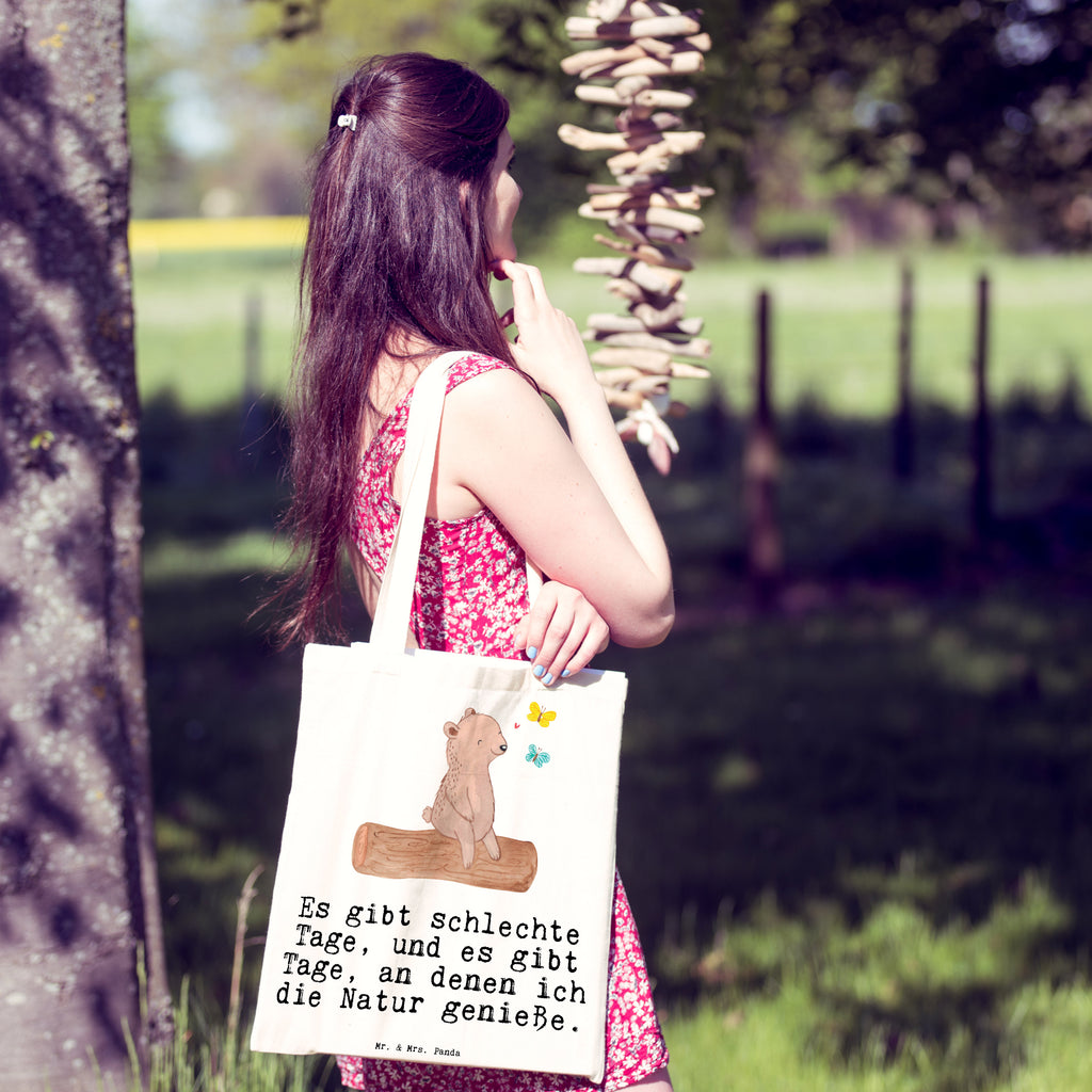 Tragetasche Bär Naturliebhaber Tage Beuteltasche, Beutel, Einkaufstasche, Jutebeutel, Stoffbeutel, Geschenk, Sport, Sportart, Hobby, Schenken, Danke, Dankeschön, Auszeichnung, Gewinn, Sportler, Naturliebhaber, Outdoor, Wandern, Nature Lover