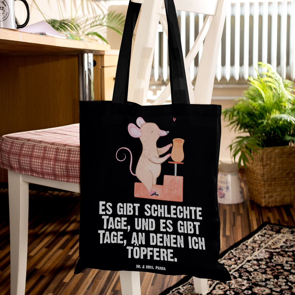 Tragetasche Maus Töpfern Tage Beuteltasche, Beutel, Einkaufstasche, Jutebeutel, Stoffbeutel, Geschenk, Sport, Sportart, Hobby, Schenken, Danke, Dankeschön, Auszeichnung, Gewinn, Sportler, Töpfern, Töpferei, Töpferkurs