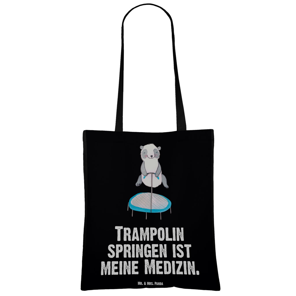 Tragetasche Panda Trampolin springen Medizin Beuteltasche, Beutel, Einkaufstasche, Jutebeutel, Stoffbeutel, Geschenk, Sport, Sportart, Hobby, Schenken, Danke, Dankeschön, Auszeichnung, Gewinn, Sportler, Trampolin springen, Trampolin Springen, Trampolin Turnen, Fitnessstudio, Trampolin-Übungen, Trampolin-Workout