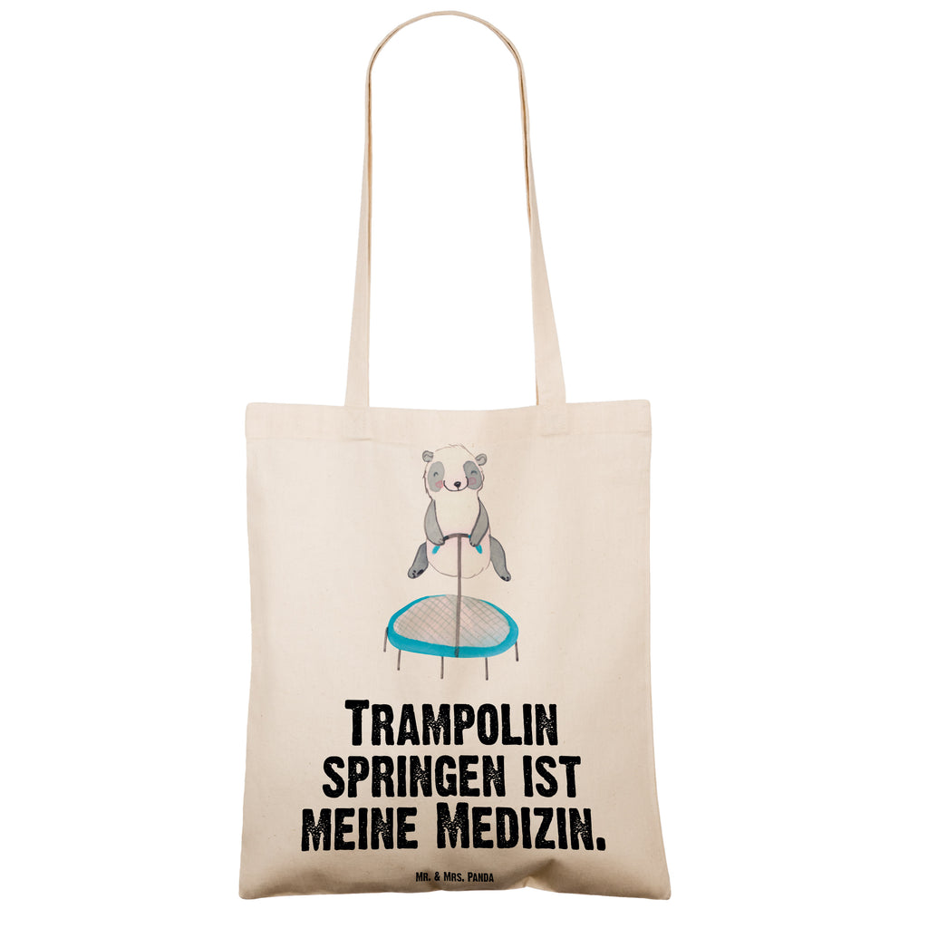 Tragetasche Panda Trampolin springen Medizin Beuteltasche, Beutel, Einkaufstasche, Jutebeutel, Stoffbeutel, Geschenk, Sport, Sportart, Hobby, Schenken, Danke, Dankeschön, Auszeichnung, Gewinn, Sportler, Trampolin springen, Trampolin Springen, Trampolin Turnen, Fitnessstudio, Trampolin-Übungen, Trampolin-Workout