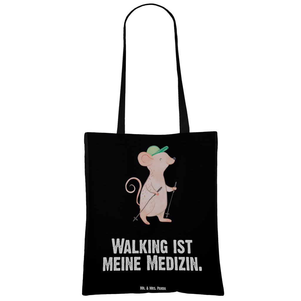 Tragetasche Maus Walking Medizin Beuteltasche, Beutel, Einkaufstasche, Jutebeutel, Stoffbeutel, Geschenk, Sport, Sportart, Hobby, Schenken, Danke, Dankeschön, Auszeichnung, Gewinn, Sportler, Walking, Walken, schnelles Gehen, Spazieren gehen