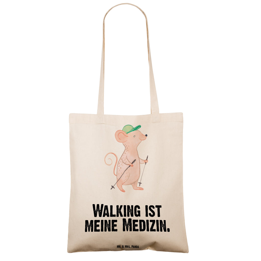 Tragetasche Maus Walking Medizin Beuteltasche, Beutel, Einkaufstasche, Jutebeutel, Stoffbeutel, Geschenk, Sport, Sportart, Hobby, Schenken, Danke, Dankeschön, Auszeichnung, Gewinn, Sportler, Walking, Walken, schnelles Gehen, Spazieren gehen