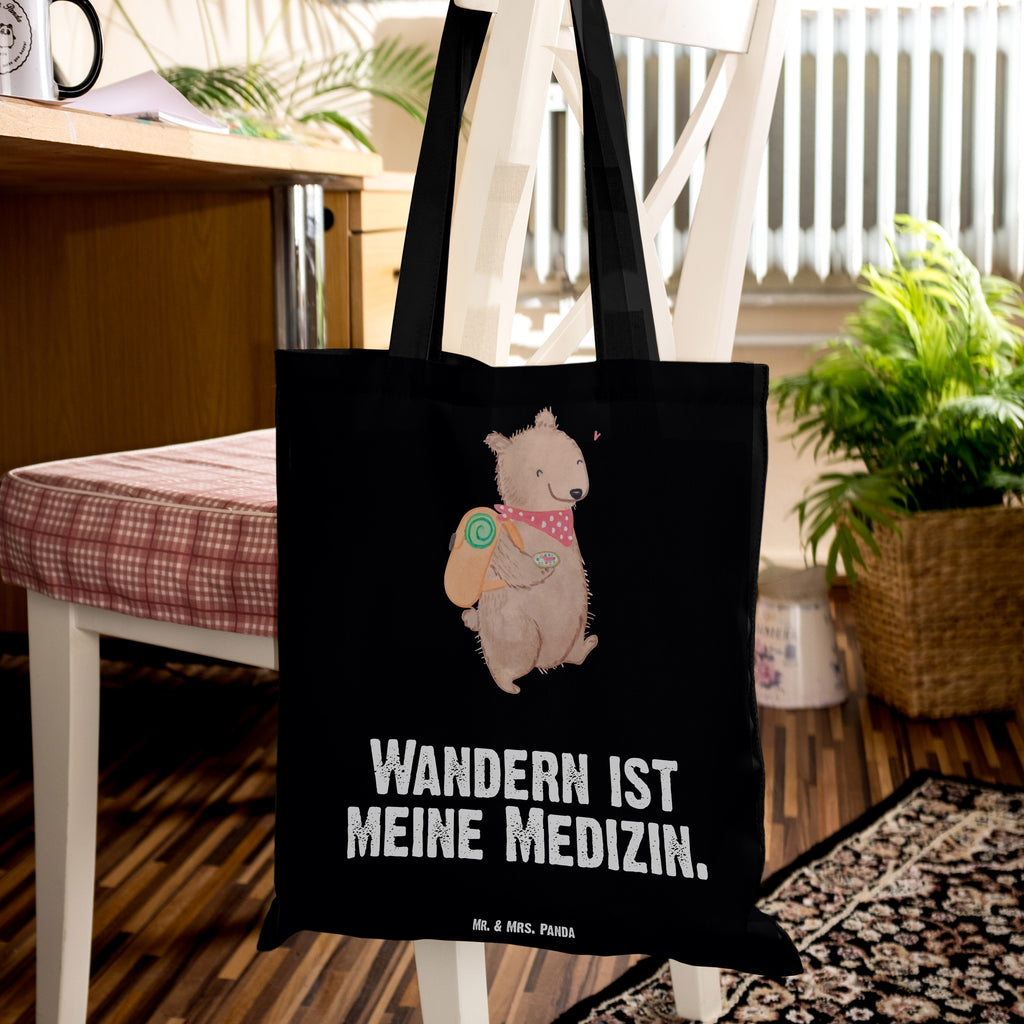 Tragetasche Bär Wandern Medizin Beuteltasche, Beutel, Einkaufstasche, Jutebeutel, Stoffbeutel, Geschenk, Sport, Sportart, Hobby, Schenken, Danke, Dankeschön, Auszeichnung, Gewinn, Sportler, Wandern, Bergsteigen, Wintertouren, Outdoor Sport, Freizeitsport, Spazieren, Natur entdecken