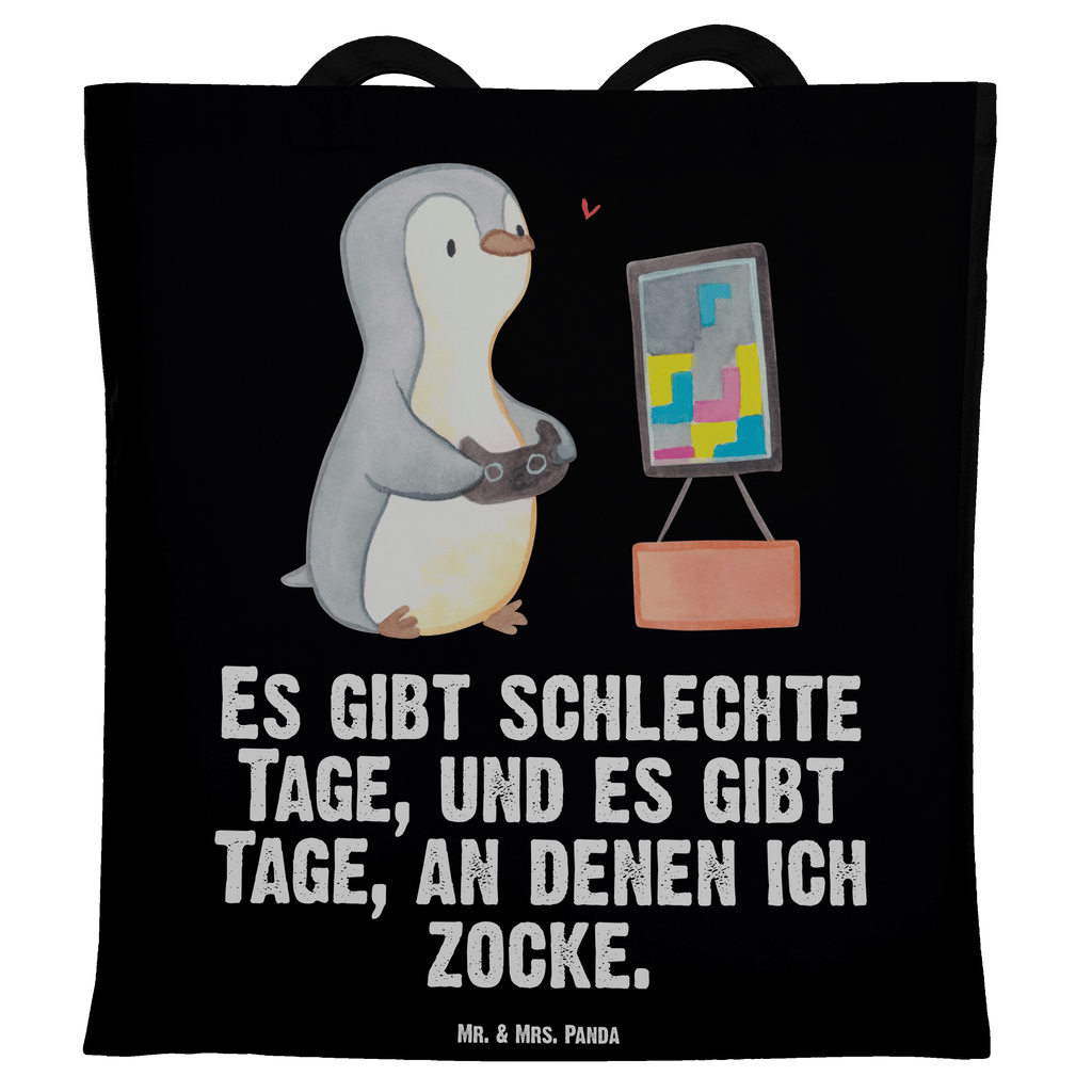 Tragetasche Pinguin Zocken Tage Beuteltasche, Beutel, Einkaufstasche, Jutebeutel, Stoffbeutel, Geschenk, Sport, Sportart, Hobby, Schenken, Danke, Dankeschön, Auszeichnung, Gewinn, Sportler, Zocken, Gaming, Videospiele, Videogames