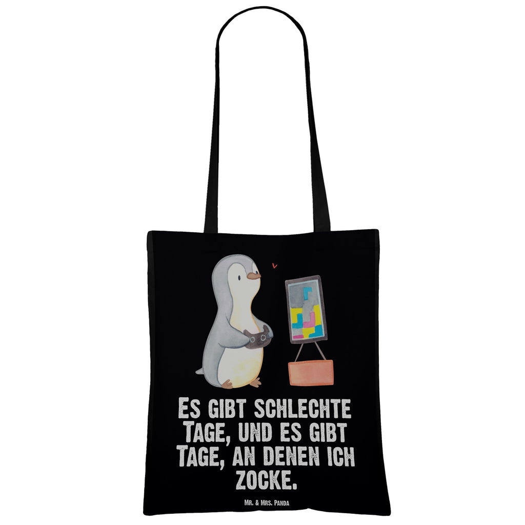 Tragetasche Pinguin Zocken Tage Beuteltasche, Beutel, Einkaufstasche, Jutebeutel, Stoffbeutel, Geschenk, Sport, Sportart, Hobby, Schenken, Danke, Dankeschön, Auszeichnung, Gewinn, Sportler, Zocken, Gaming, Videospiele, Videogames