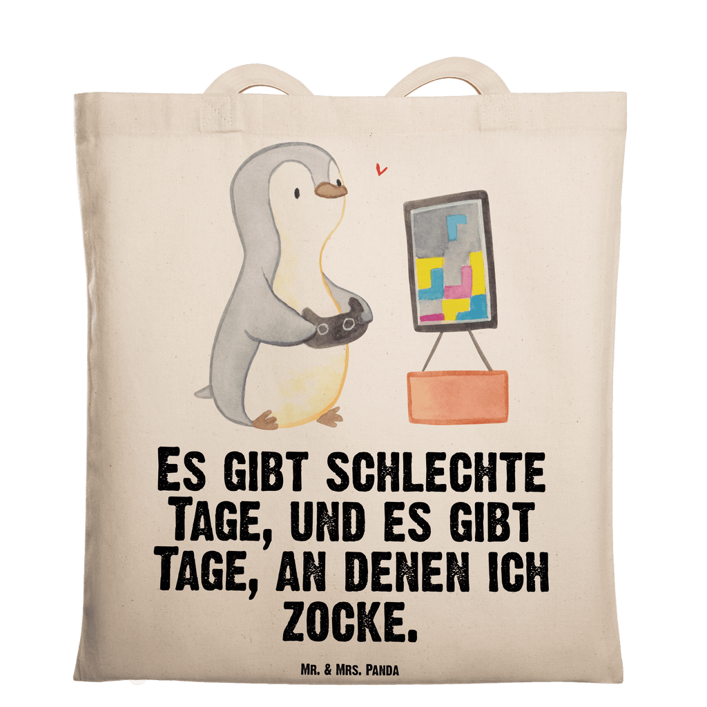 Tragetasche Pinguin Zocken Tage Beuteltasche, Beutel, Einkaufstasche, Jutebeutel, Stoffbeutel, Geschenk, Sport, Sportart, Hobby, Schenken, Danke, Dankeschön, Auszeichnung, Gewinn, Sportler, Zocken, Gaming, Videospiele, Videogames