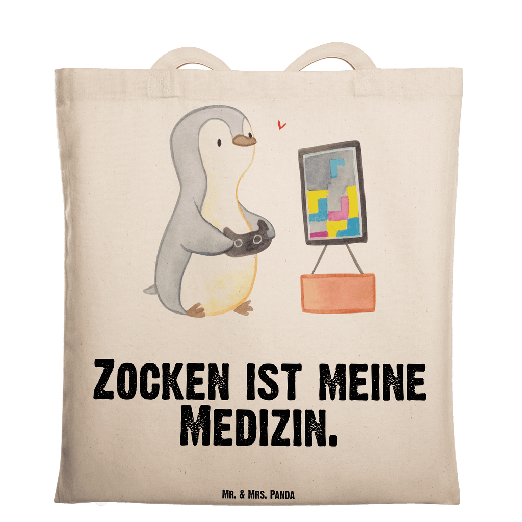 Tragetasche Pinguin Zocken Medizin Beuteltasche, Beutel, Einkaufstasche, Jutebeutel, Stoffbeutel, Geschenk, Sport, Sportart, Hobby, Schenken, Danke, Dankeschön, Auszeichnung, Gewinn, Sportler, Zocken, Gaming, Videospiele, Videogames