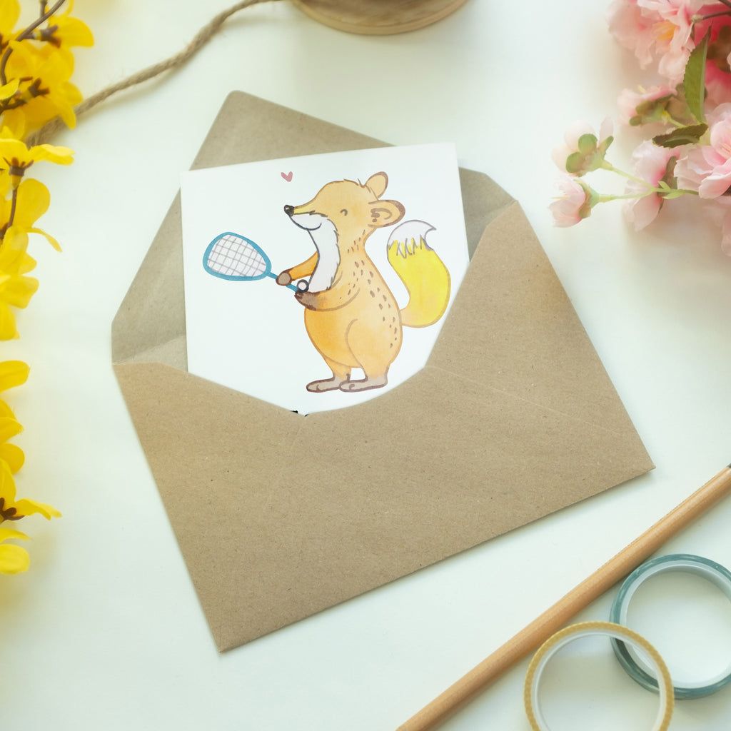 Grußkarte Fuchs Squash spielen Medizin Klappkarte, Einladungskarte, Glückwunschkarte, Hochzeitskarte, Geburtstagskarte, Karte, Geschenk, Sport, Sportart, Hobby, Schenken, Danke, Dankeschön, Auszeichnung, Gewinn, Sportler, Squash spielen, Squashhalle, Ballsport