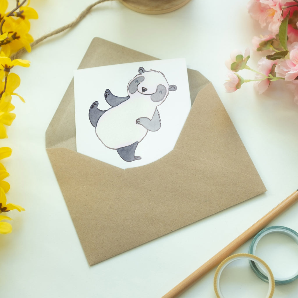 Grußkarte Panda Kampfkunst Medizin Klappkarte, Einladungskarte, Glückwunschkarte, Hochzeitskarte, Geburtstagskarte, Karte, Geschenk, Sport, Sportart, Hobby, Schenken, Danke, Dankeschön, Auszeichnung, Gewinn, Sportler, Kampfkunst, Kampfsportarten, Selbstverteidigung