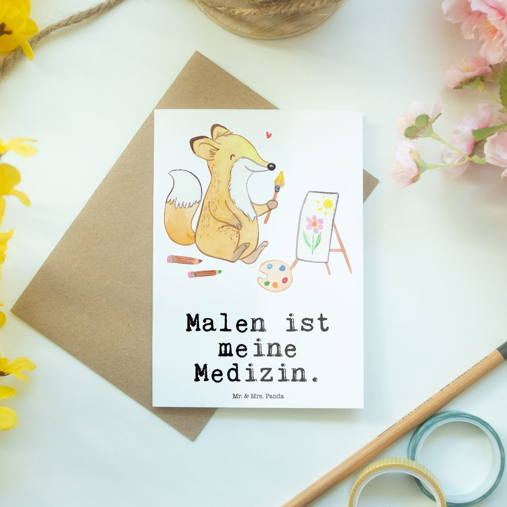 Grußkarte Fuchs  Malen Medizin Klappkarte, Einladungskarte, Glückwunschkarte, Hochzeitskarte, Geburtstagskarte, Karte, Geschenk, Sport, Sportart, Hobby, Schenken, Danke, Dankeschön, Auszeichnung, Gewinn, Sportler, Malen, Zeichnen, Hobbyzeichner, Künstler, Künstlerin