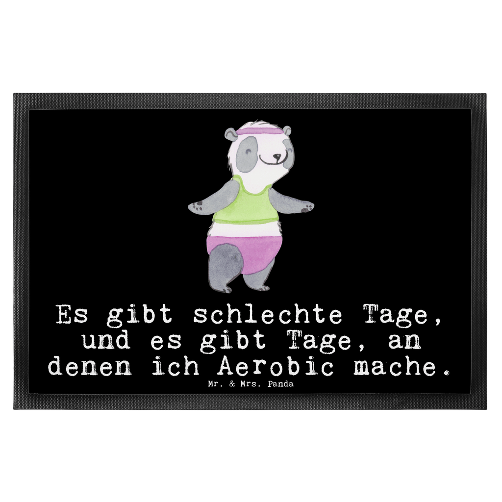Fußmatte Panda Aerobic Tage Aerobic, Aerobic Fitness, Fitnessstudio Türvorleger, Schmutzmatte, Fußabtreter, Matte, Schmutzfänger, Fußabstreifer, Schmutzfangmatte, Türmatte, Motivfußmatte,  Haustürmatte, Vorleger  Geschenk, Sport, Sportart, Hobby, Schenken, Danke, Dankeschön, Auszeichnung, Gewinn, Sportler