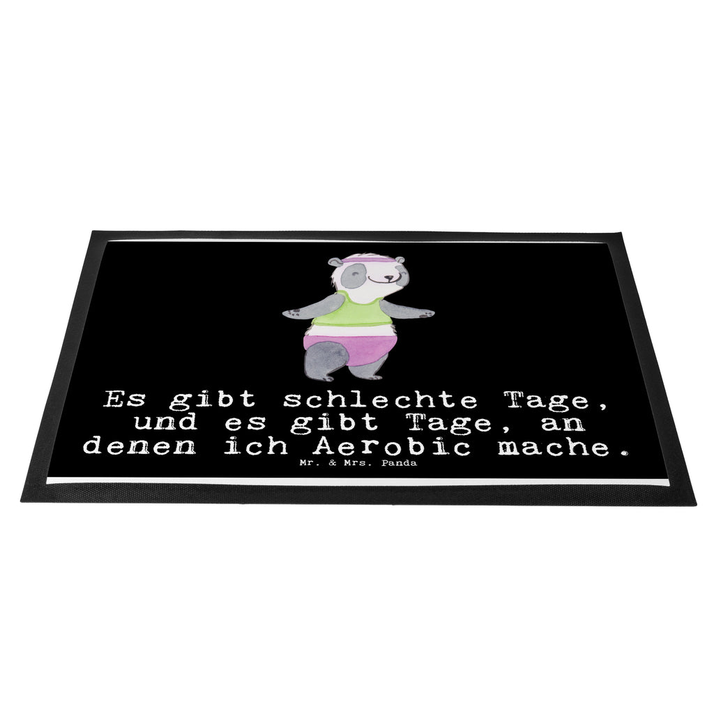 Fußmatte Panda Aerobic Tage Aerobic, Aerobic Fitness, Fitnessstudio Türvorleger, Schmutzmatte, Fußabtreter, Matte, Schmutzfänger, Fußabstreifer, Schmutzfangmatte, Türmatte, Motivfußmatte,  Haustürmatte, Vorleger  Geschenk, Sport, Sportart, Hobby, Schenken, Danke, Dankeschön, Auszeichnung, Gewinn, Sportler