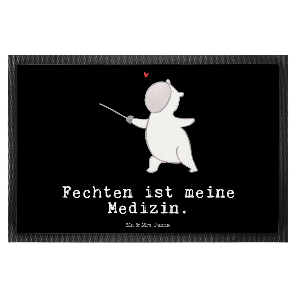Fußmatte Panda Fechten Medizin Fechten, Fechter Bund, Fecht Verein, Fecht Club Türvorleger, Schmutzmatte, Fußabtreter, Matte, Schmutzfänger, Fußabstreifer, Schmutzfangmatte, Türmatte, Motivfußmatte,  Haustürmatte, Vorleger  Geschenk, Sport, Sportart, Hobby, Schenken, Danke, Dankeschön, Auszeichnung, Gewinn, Sportler