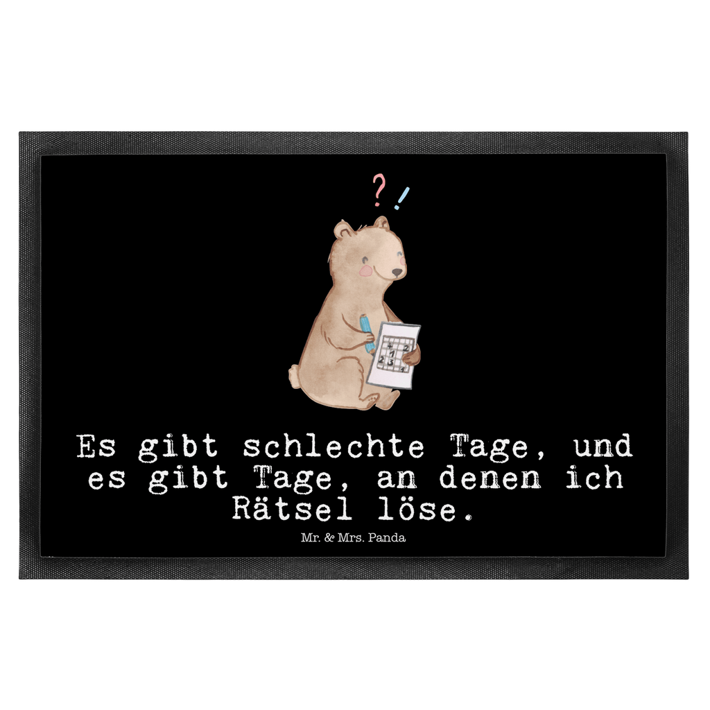 Fußmatte Bär Rätsel lösen Tage Rätsel lösen, Kreuzworträtsel lösen, Knobeln, Gedächtnistraining, Gedächtnissport Türvorleger, Schmutzmatte, Fußabtreter, Matte, Schmutzfänger, Fußabstreifer, Schmutzfangmatte, Türmatte, Motivfußmatte,  Haustürmatte, Vorleger  Geschenk, Sport, Sportart, Hobby, Schenken, Danke, Dankeschön, Auszeichnung, Gewinn, Sportler