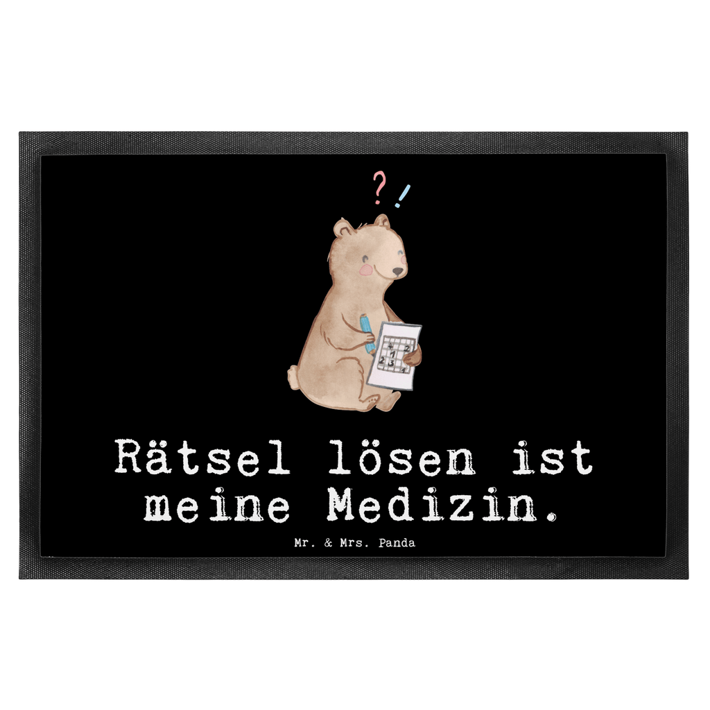 Fußmatte Bär Rätsel lösen Medizin Türvorleger, Schmutzmatte, Fußabtreter, Matte, Schmutzfänger, Fußabstreifer, Schmutzfangmatte, Türmatte, Motivfußmatte, Haustürmatte, Vorleger, Geschenk, Sport, Sportart, Hobby, Schenken, Danke, Dankeschön, Auszeichnung, Gewinn, Sportler, Rätsel lösen, Kreuzworträtsel lösen, Knobeln, Gedächtnistraining, Gedächtnissport