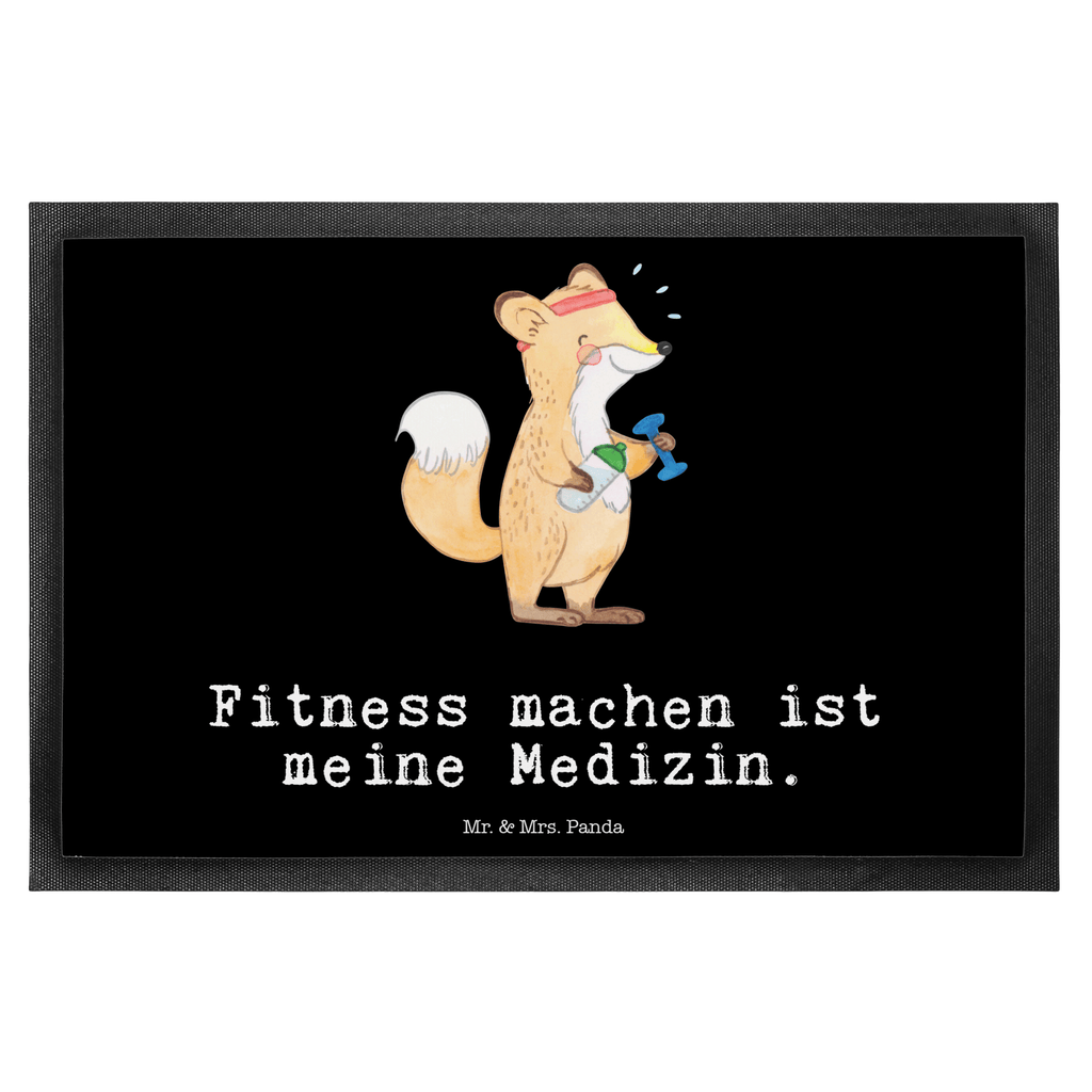 Fußmatte Fuchs Fitness Medizin Fitness, Sport, Sport treiben, Fitnessstudio, Sportclub, Kraftsport Türvorleger, Schmutzmatte, Fußabtreter, Matte, Schmutzfänger, Fußabstreifer, Schmutzfangmatte, Türmatte, Motivfußmatte,  Haustürmatte, Vorleger  Geschenk, Sport, Sportart, Hobby, Schenken, Danke, Dankeschön, Auszeichnung, Gewinn, Sportler