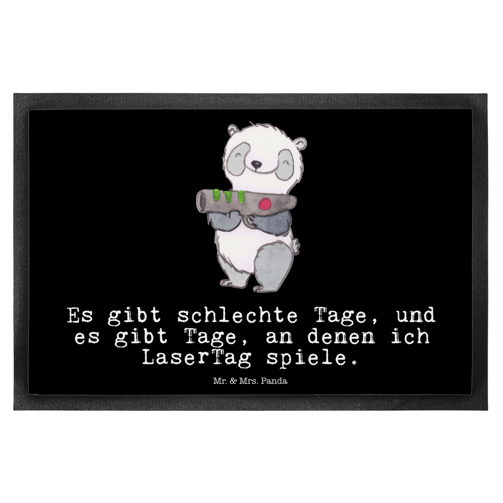 Fußmatte Panda LaserTag Tage Lasertag, Lasergame Zentrum, Laser Tag Party Türvorleger, Schmutzmatte, Fußabtreter, Matte, Schmutzfänger, Fußabstreifer, Schmutzfangmatte, Türmatte, Motivfußmatte,  Haustürmatte, Vorleger  Geschenk, Sport, Sportart, Hobby, Schenken, Danke, Dankeschön, Auszeichnung, Gewinn, Sportler