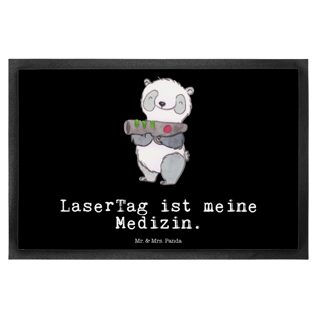Fußmatte Panda LaserTag Medizin Lasertag, Lasertag, Lasergame Zentrum Türvorleger, Schmutzmatte, Fußabtreter, Matte, Schmutzfänger, Fußabstreifer, Schmutzfangmatte, Türmatte, Motivfußmatte,  Haustürmatte, Vorleger  Geschenk, Sport, Sportart, Hobby, Schenken, Danke, Dankeschön, Auszeichnung, Gewinn, Sportler