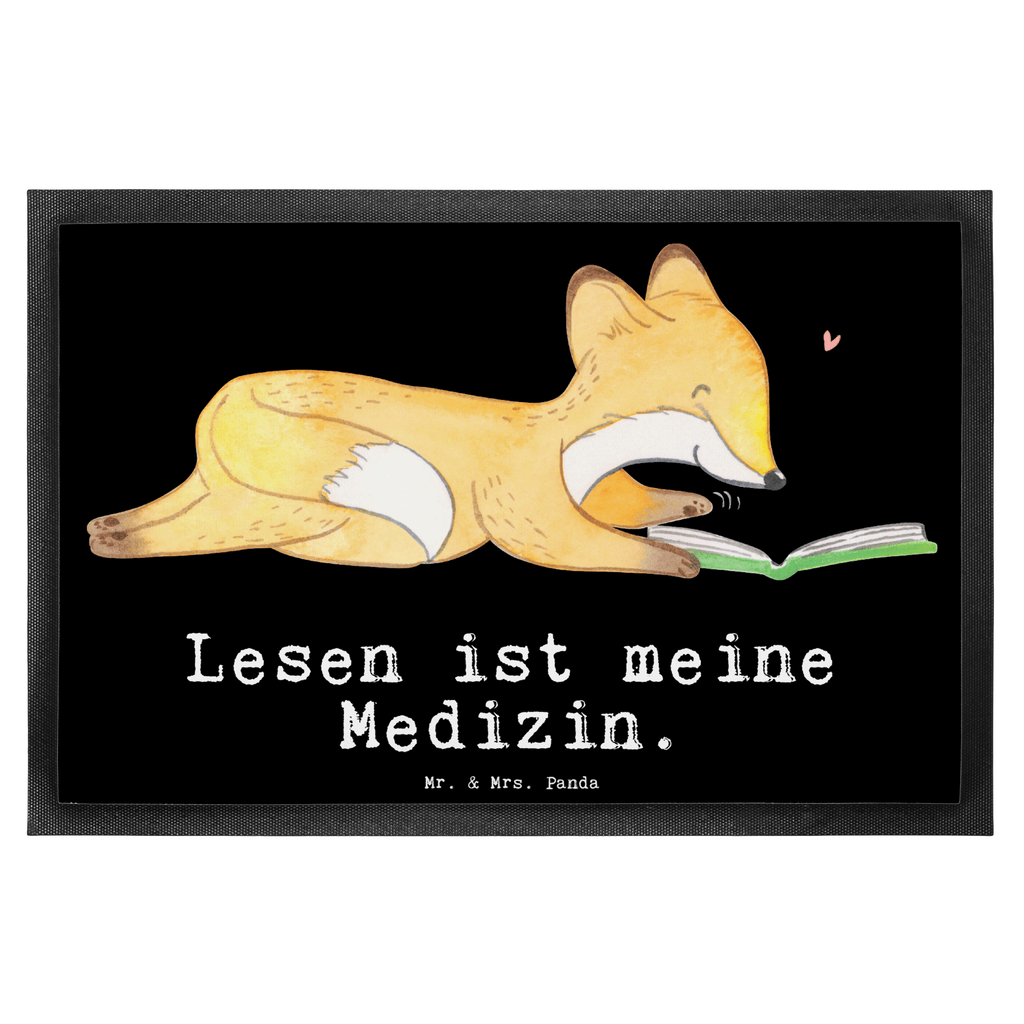 Fußmatte Fuchs Lesen Medizin lesen, Bücher lesen, Bücherwurm Türvorleger, Schmutzmatte, Fußabtreter, Matte, Schmutzfänger, Fußabstreifer, Schmutzfangmatte, Türmatte, Motivfußmatte,  Haustürmatte, Vorleger  Geschenk, Sport, Sportart, Hobby, Schenken, Danke, Dankeschön, Auszeichnung, Gewinn, Sportler