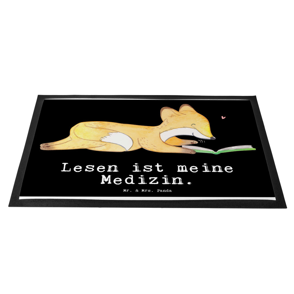 Fußmatte Fuchs Lesen Medizin lesen, Bücher lesen, Bücherwurm Türvorleger, Schmutzmatte, Fußabtreter, Matte, Schmutzfänger, Fußabstreifer, Schmutzfangmatte, Türmatte, Motivfußmatte,  Haustürmatte, Vorleger  Geschenk, Sport, Sportart, Hobby, Schenken, Danke, Dankeschön, Auszeichnung, Gewinn, Sportler