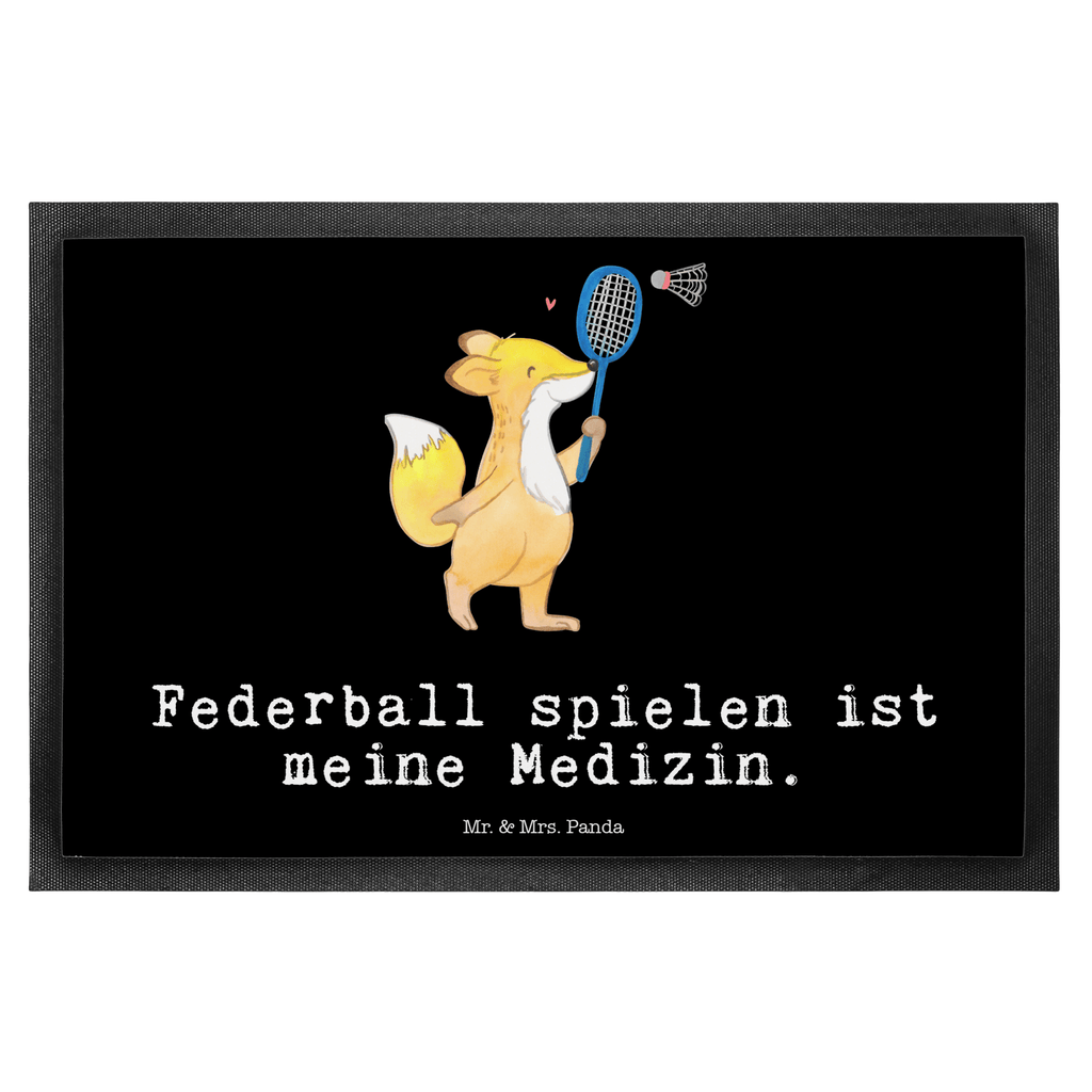 Fußmatte Fuchs Federball spielen Medizin Federball spielen, Badminton Türvorleger, Schmutzmatte, Fußabtreter, Matte, Schmutzfänger, Fußabstreifer, Schmutzfangmatte, Türmatte, Motivfußmatte,  Haustürmatte, Vorleger  Geschenk, Sport, Sportart, Hobby, Schenken, Danke, Dankeschön, Auszeichnung, Gewinn, Sportler