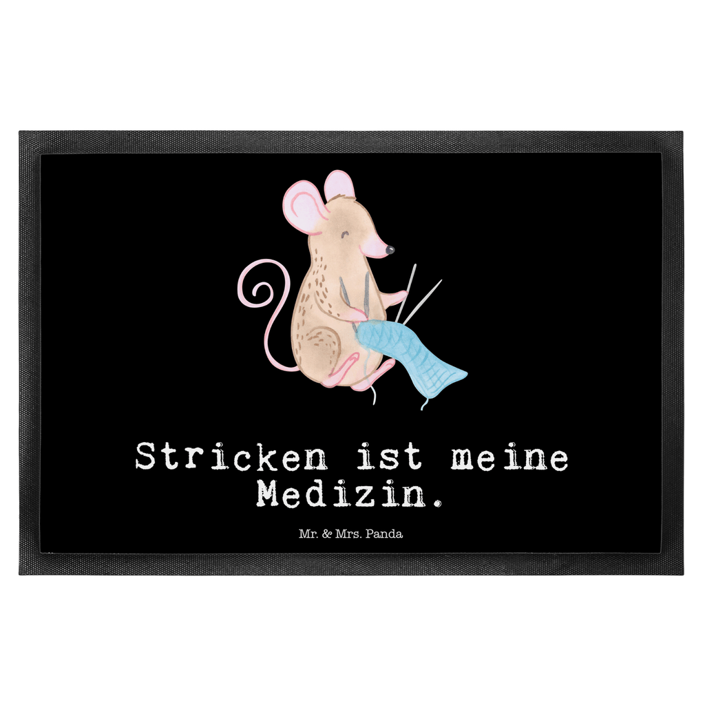 Fußmatte Maus Stricken Medizin Türvorleger, Schmutzmatte, Fußabtreter, Matte, Schmutzfänger, Fußabstreifer, Schmutzfangmatte, Türmatte, Motivfußmatte, Haustürmatte, Vorleger, Geschenk, Sport, Sportart, Hobby, Schenken, Danke, Dankeschön, Auszeichnung, Gewinn, Sportler, Stricken, DIY