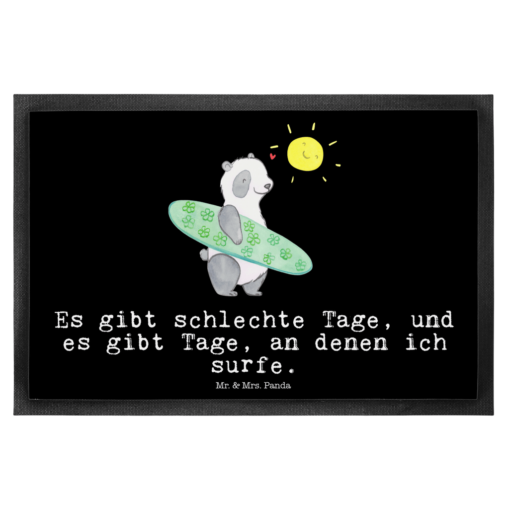 Fußmatte Panda Surfen Tage Wellenreiten, Surfen, Surfschule Türvorleger, Schmutzmatte, Fußabtreter, Matte, Schmutzfänger, Fußabstreifer, Schmutzfangmatte, Türmatte, Motivfußmatte,  Haustürmatte, Vorleger  Geschenk, Sport, Sportart, Hobby, Schenken, Danke, Dankeschön, Auszeichnung, Gewinn, Sportler