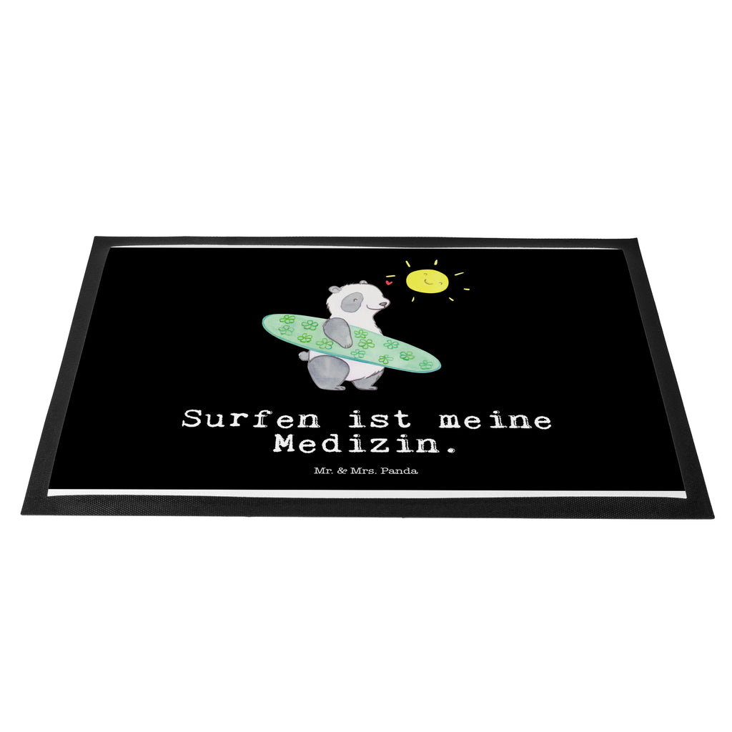Fußmatte Panda Surfen Medizin Wellenreiten, Surfen, Surfschule, Surfen Erholung Türvorleger, Schmutzmatte, Fußabtreter, Matte, Schmutzfänger, Fußabstreifer, Schmutzfangmatte, Türmatte, Motivfußmatte,  Haustürmatte, Vorleger  Geschenk, Sport, Sportart, Hobby, Schenken, Danke, Dankeschön, Auszeichnung, Gewinn, Sportler