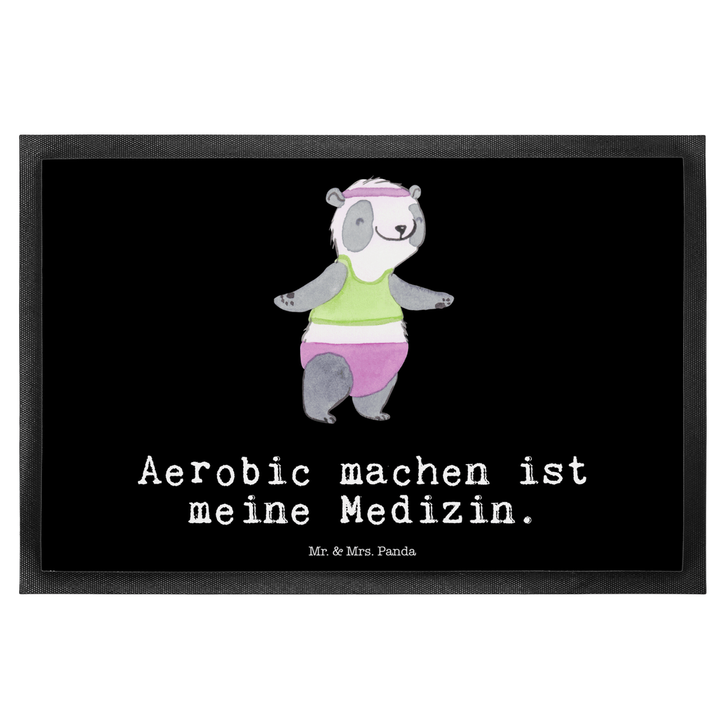 Fußmatte Panda Aerobic Medizin Aerobic, Aerobic Fitness, Fitnessstudio Türvorleger, Schmutzmatte, Fußabtreter, Matte, Schmutzfänger, Fußabstreifer, Schmutzfangmatte, Türmatte, Motivfußmatte,  Haustürmatte, Vorleger  Geschenk, Sport, Sportart, Hobby, Schenken, Danke, Dankeschön, Auszeichnung, Gewinn, Sportler