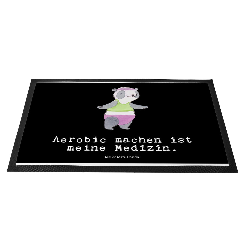 Fußmatte Panda Aerobic Medizin Aerobic, Aerobic Fitness, Fitnessstudio Türvorleger, Schmutzmatte, Fußabtreter, Matte, Schmutzfänger, Fußabstreifer, Schmutzfangmatte, Türmatte, Motivfußmatte,  Haustürmatte, Vorleger  Geschenk, Sport, Sportart, Hobby, Schenken, Danke, Dankeschön, Auszeichnung, Gewinn, Sportler