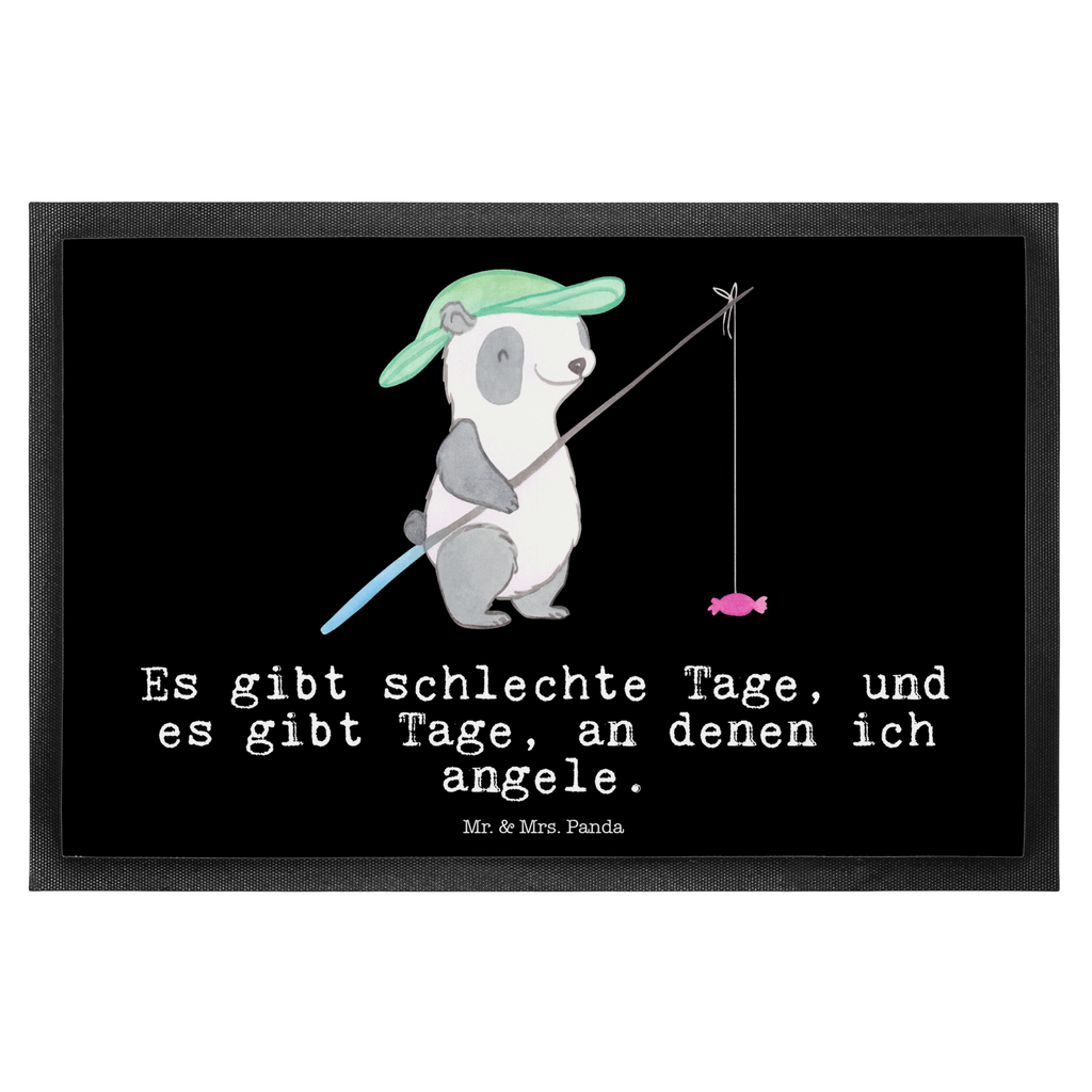 Fußmatte Panda Angeln Tage angeln, Angelsport, Angelverein, Angler, angeln gehen, Hobbyangler Türvorleger, Schmutzmatte, Fußabtreter, Matte, Schmutzfänger, Fußabstreifer, Schmutzfangmatte, Türmatte, Motivfußmatte,  Haustürmatte, Vorleger  Geschenk, Sport, Sportart, Hobby, Schenken, Danke, Dankeschön, Auszeichnung, Gewinn, Sportler