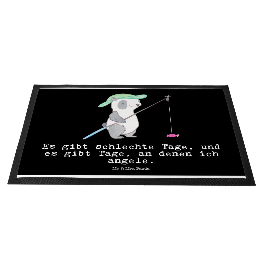 Fußmatte Panda Angeln Tage angeln, Angelsport, Angelverein, Angler, angeln gehen, Hobbyangler Türvorleger, Schmutzmatte, Fußabtreter, Matte, Schmutzfänger, Fußabstreifer, Schmutzfangmatte, Türmatte, Motivfußmatte,  Haustürmatte, Vorleger  Geschenk, Sport, Sportart, Hobby, Schenken, Danke, Dankeschön, Auszeichnung, Gewinn, Sportler