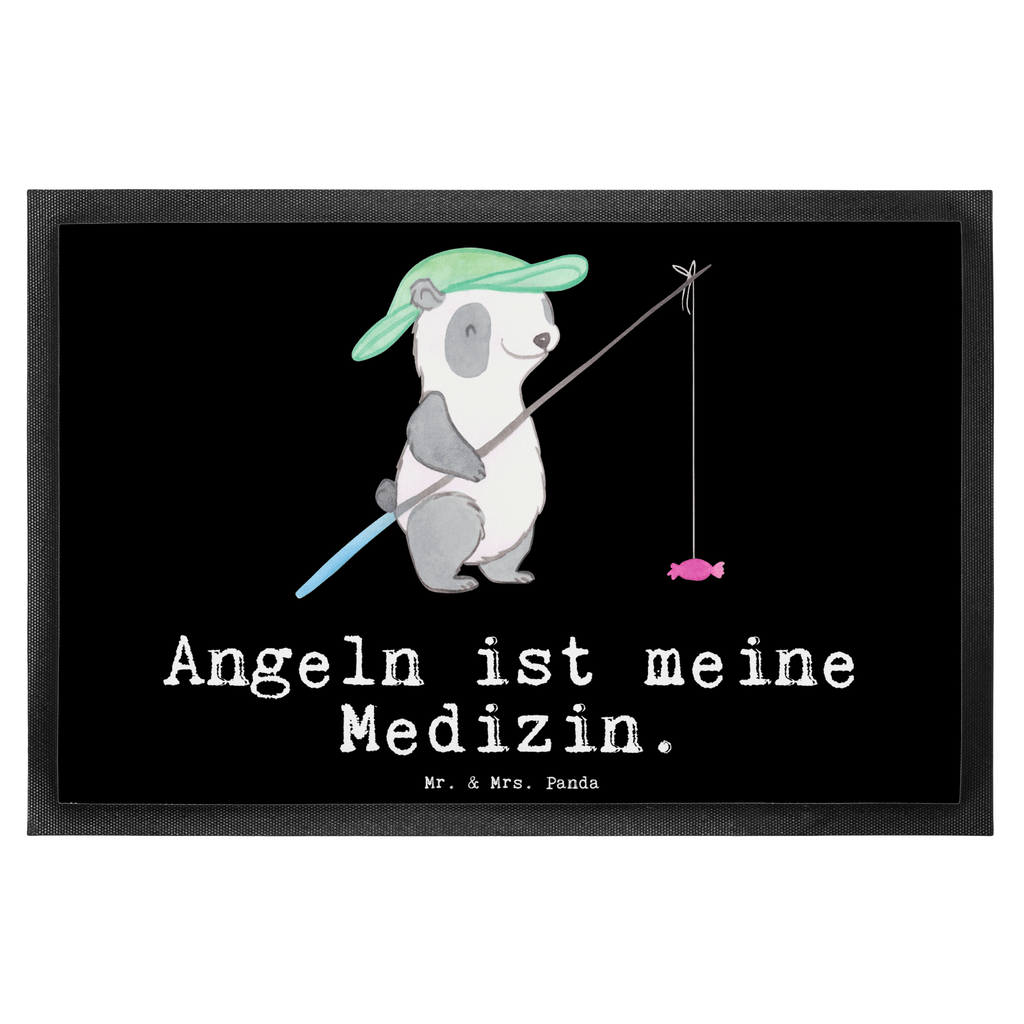 Fußmatte Panda Angeln Medizin angeln, Angelsport, Angelverein, Angler, angeln gehen, Hobbyangler Türvorleger, Schmutzmatte, Fußabtreter, Matte, Schmutzfänger, Fußabstreifer, Schmutzfangmatte, Türmatte, Motivfußmatte,  Haustürmatte, Vorleger  Geschenk, Sport, Sportart, Hobby, Schenken, Danke, Dankeschön, Auszeichnung, Gewinn, Sportler