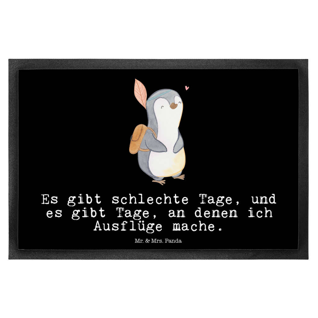 Fußmatte Pinguin Ausflug Tage Ausflüge machen, reisen, Ausflug, Ausflugsziele Türvorleger, Schmutzmatte, Fußabtreter, Matte, Schmutzfänger, Fußabstreifer, Schmutzfangmatte, Türmatte, Motivfußmatte,  Haustürmatte, Vorleger  Geschenk, Sport, Sportart, Hobby, Schenken, Danke, Dankeschön, Auszeichnung, Gewinn, Sportler